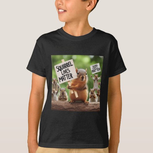 リスの命のステッカー Tシャツ (正面)