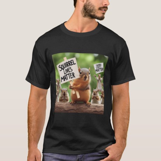 リスの命のステッカー Tシャツ (正面)