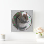 リスの壁時計 スクエア壁時計 (ホーム)