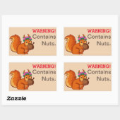 リスの実アレルギ警告ーの 長方形シール (シート)