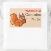 リスの実アレルギ警告ーの 長方形シール (バッグ)