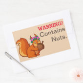 リスの実アレルギ警告ーの 長方形シール (封筒)