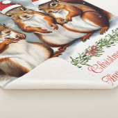 リスの家族のパーソナライズされたクリスマス シェルパブランケット (3/4)