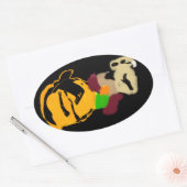 リスの居心地が良い 楕円形シール (封筒)