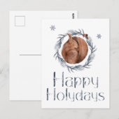 リスの巣の中の幸せな休暇 ポストカード (正面/裏面)