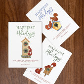 リスの巣箱の写真コラージュ ホリデーカード シーズンカード