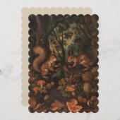 リスの平型招待状　サイズ：12.7 cm x 17.8 cm 招待状 (正面/裏面)