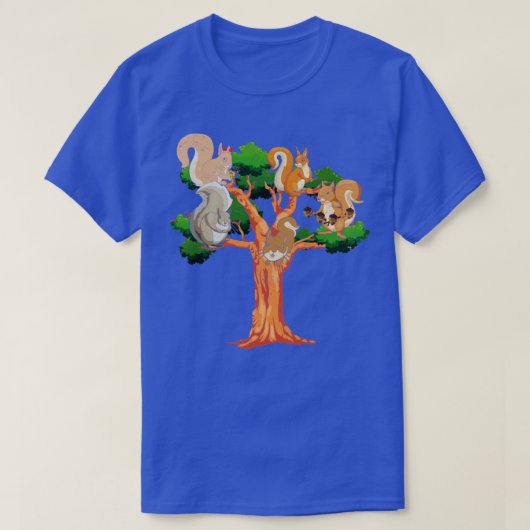 リスの恋人ツリー自然森林動物リス Tシャツ (デザイン正面)