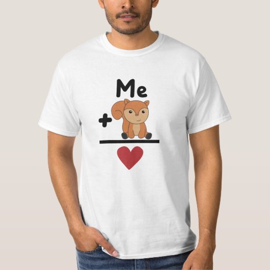 リスの愛の方程式森林動物のハート Tシャツ (正面)
