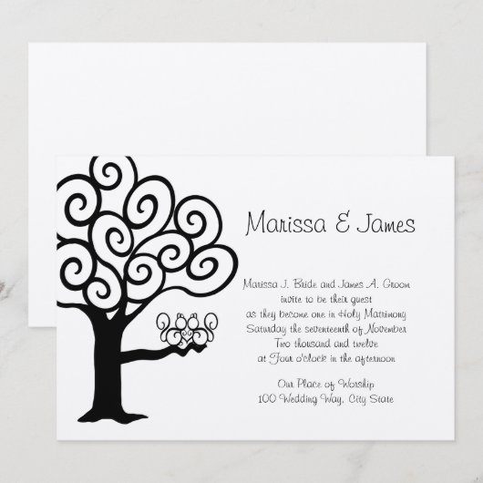 リスの愛結婚の 招待状 (正面/裏面)