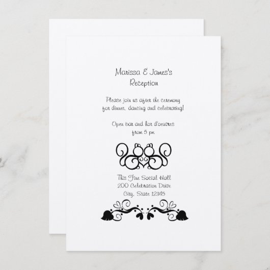 リスの愛 ウェディングレセプションカード エンクロージャーカード (正面/裏面)