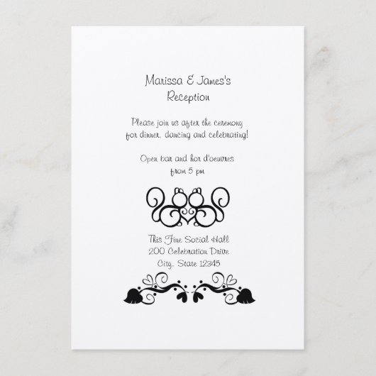 リスの愛 ウェディングレセプションカード エンクロージャーカード (正面)