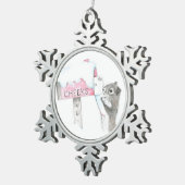 リスの手紙 スノーフレークピューターオーナメント (右)