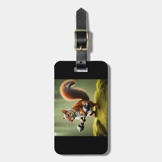 リスの持ち上げウェイト ラゲッジタグ (正面縦)