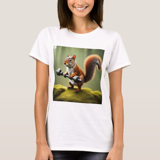リスの持ち上げウェイト Tシャツ (正面)