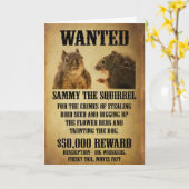 リスの指名手配ポスター カード (黄色い花)