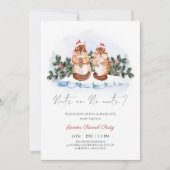 リスの木の実クリスマス冬のジェンダーの明け 招待状 (正面)