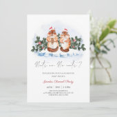 リスの木の実クリスマス冬のジェンダーの明け 招待状 (スタンド正面)