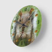 リスの柱時計 ラウンド壁時計 (傾斜)