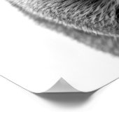 リスの森のモダンな肖像 黒白 ポスター (角)