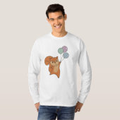 リスの森の動物が風船を飛ばす Tシャツ (正面フル)