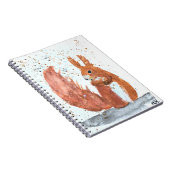 リスの森の動物の水の色の野生動物かわいい ノートブック (右側)