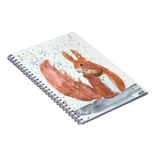 リスの森の動物の水の色の野生動物かわいい ノートブック (右側)