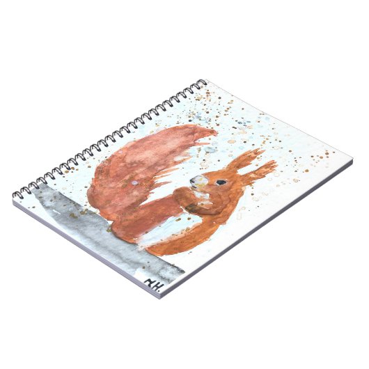 リスの森の動物の水の色の野生動物かわいい ノートブック (左側)