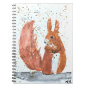 リスの森の動物の水の色の野生動物かわいい ノートブック (正面)