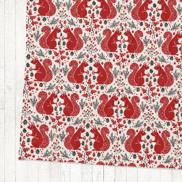 リスの森の木地模様 フリースブランケット