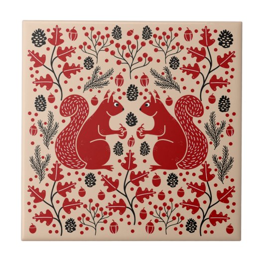 リスの森の森 タイル (正面)