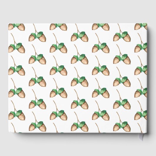 リスの森の秋の水の色の赤ちゃんシャワー ゲストブック (裏面)