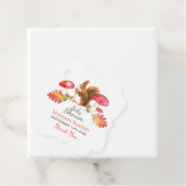 リスの森の秋の水の色の赤ちゃんシャワー フェイバータグ (インサイチュ)