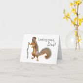 リスの父の日用カード カード (黄色い花)