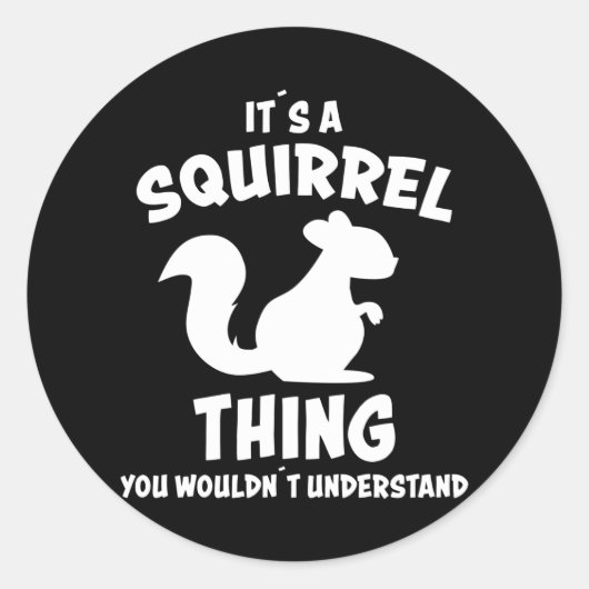 リスの物のデザインシルエットことわざ ラウンドシール (正面)