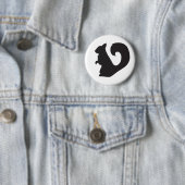 リスの生き物の森林シルエットのグラフィック 缶バッジ (インサイチュ)