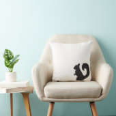 リスの生き物の森林動物の黒いシルエット クッション (椅子)