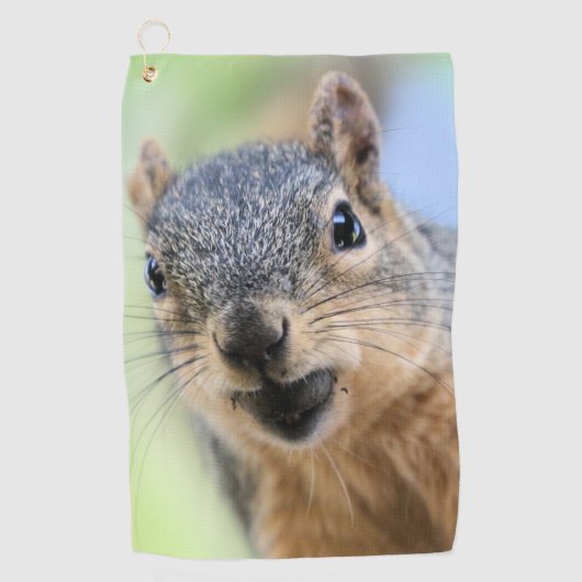 リスの磁石 ゴルフタオル (正面)