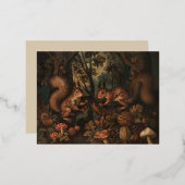 リスの箔押しポストカード 箔招待状ポストカード (正面/裏面)