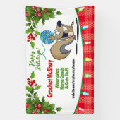 リスの糸かぎ編み物クラフトショーの表示 横断幕 (縦)