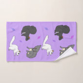 リスの紫 バスタオルセット (ハンドタオル)