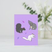 リスの紫 ポストカード (スタンド正面)