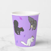 リスの紫 紙コップ (正面)
