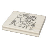 リスの花の森の動物の色のページ ラバースタンプ (スタンプ)