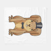 リスの花婿　スーツで フリースブランケット (正面(横))