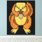 リスの衣装ハロウィーン簡単最後のコスプレ キャンバスプリント (インサイチュ (ウッドフロア))