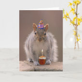 リスの誕生日カード カード (黄色い花)