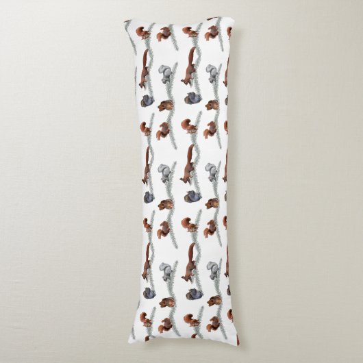 リスの逆上の抱き枕(色を選んで下さい) ボディピロー (正面縦)