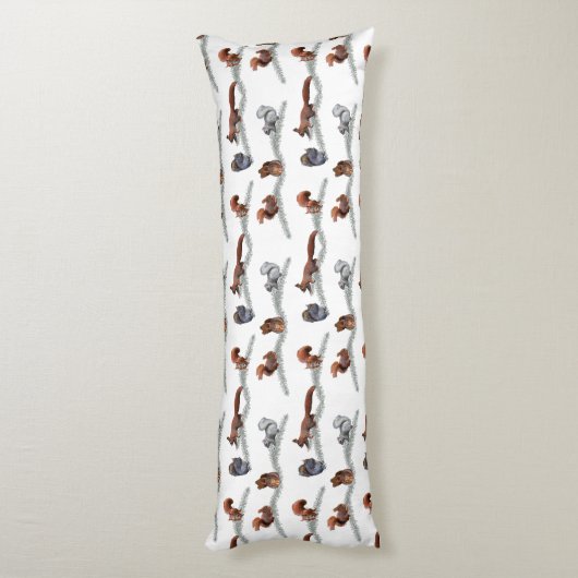 リスの逆上の抱き枕(色を選んで下さい) ボディピロー (裏面 (縦))