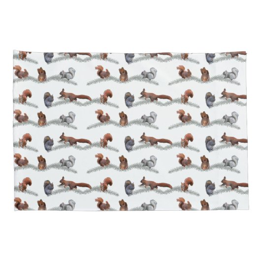 リスの逆上の枕カバー(色を選んで下さい) 枕カバー (裏面-右)